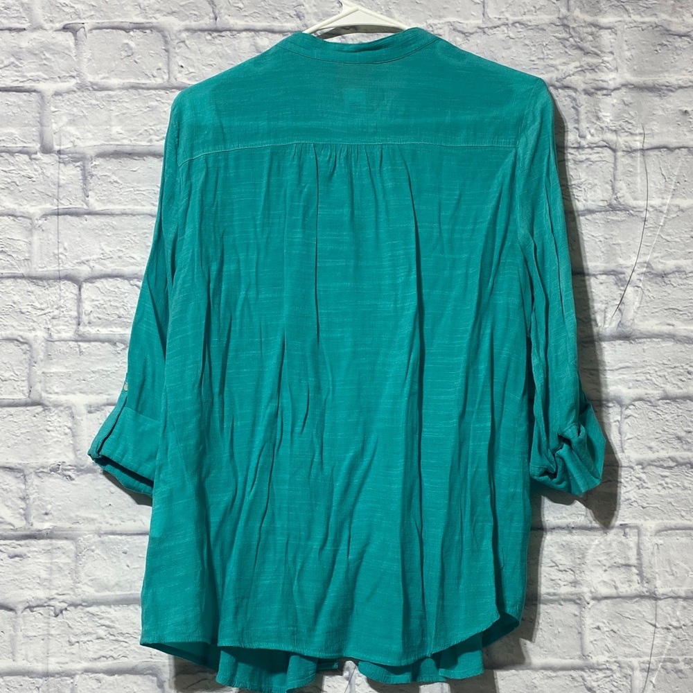 Ruby Rd. Teal Button-Down Shirt - image 6
